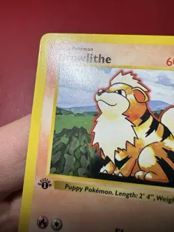 Growlithe 28/102 Shadowless 1st Edition Base Set Pokemon Card LP No Creases - Image 3