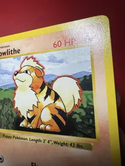 Growlithe 28/102 Shadowless 1st Edition Base Set Pokemon Card LP No Creases - Image 4