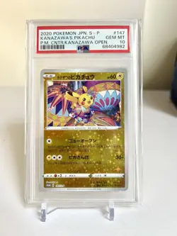2020 POKEMON JPN S PROMO #147 KANAZAWA'S PIKACHU PSA 10 - Image 1