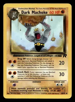 Dark Machoke 40/82 Uncommon Team Rocket WOTC Pokemon LP - Image 1