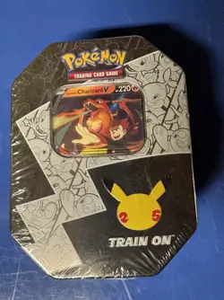 Pokemon TCG 25th Anniversary Celebrations Tin Lance's Charizard V - SEALED 820650809880 - Image 1