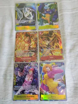 Lot Of (5) One Piece TCG Alt Art Holo Foil Cards - Image 1