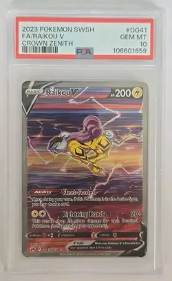 Raikou v Pokemon TCG Crown Zenith Holo Full Art Rare Card GG41/GG70 PSA 10 - Image 1