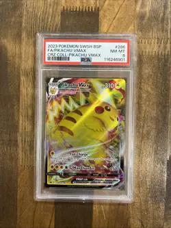 Graded PSA 8 2023 Pokemon SWSH BSP FA/Pikachu VMAX CRZ Coll- Pikachu VMAX #286 - Image 1