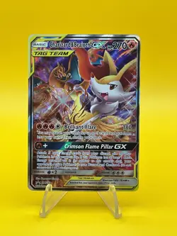Charizard & Braixen GX SM230 TAG TEAM Black Star Sun & Moon Promo Pokemon TCG NM - Image 1