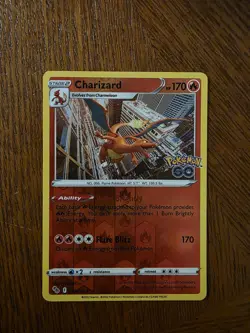Charizard Pokemon Go Reverse Holo Pokemon TCG 010/078 Rare - Image 1