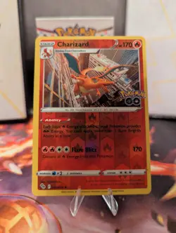 Pokemon TCG Charizard Pokemon Go 010/078 Reverse Holo Rare Card Near Mint - Image 1