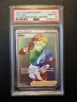2020 Pokemon SWSH #077 FA/Kabu Champion's Path-Secret PSA 10 138 - Image 1