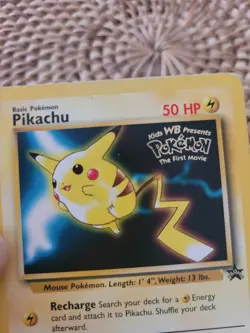 Pikachu 4 Black Star Promo The First Movie Pokemon Card WOTC - Image 3