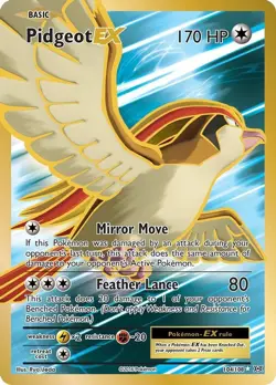 Pidgeot EX - 104/108 - Pokemon Evolutions XY Full Art Ultra Rare Card NM - Image 1