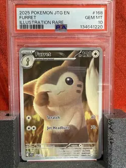 2025 Pokemon Journey Together #168 Furret PSA 10 Mint Illustration Rare - Image 1