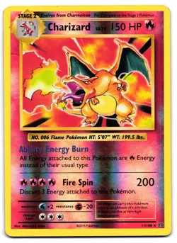Charizard 11/108 - Evolutions Rare Pokemon TCG Reverse Holo - MP Card - Image 1