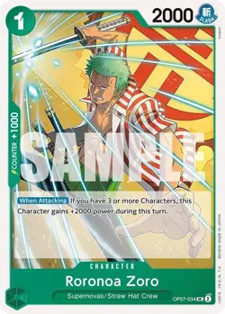 One Piece TCG - 4X Playset - 500 Years in the Future - Roronoa Zoro (034) OP07-0 - Image 1