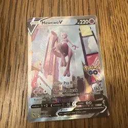 Pokemon TCG Mewtwo v Alt Art Full Art Holo Ultra Rare Card 072/078 Pokemon Go - Image 1