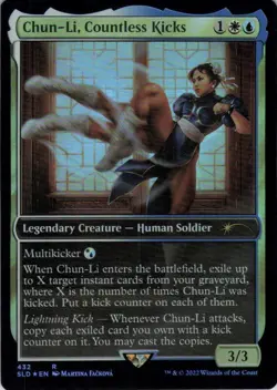 MTG Chun-Li, Countless Kicks (432) | NM Foil | Secret Lair Street Fighter {SLD} - Image 2