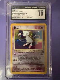Pokemon 2000 Black Star Mew Promo CGC 10 Gem Mint - Image 1