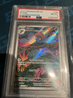 2023 Pokemon Gloom 198/197 Illustration Rare OBF PSA 8 NM MT - Image 1