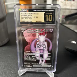 Pokemon Team Rocket's Mewtwo ex 213/182 CGC Pristine 10 - Image 1