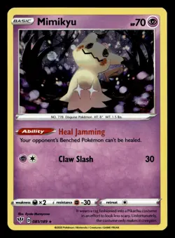 Mimikyu 081/189 Rare Darkness Ablaze Cosmos Holo Promo Pokemon NM - Image 1