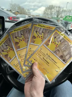 Pokemon TCG Pikachu Promo “Pikachu At The Museum” Jumbo Card Sealed x 4 - Image 1