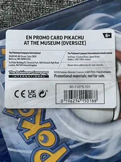 Pokemon TCG Pikachu at the Museum Jumbo Promo Card Sealed - Image 3