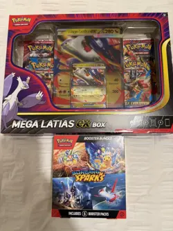 Pokemon TCG Scarlet Violet Surging Sparks Booster Bundle + Mega Latias Ex box - Image 1