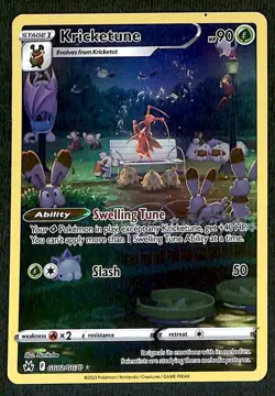 Kricketune Galarian Gallery Crown Zenith GG02/GG70, NM Pokemon Card - Image 1