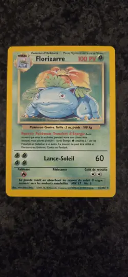 Pokemon TCG Venusaur Base Set 15/102 Holo Rare HP (French) - Image 1