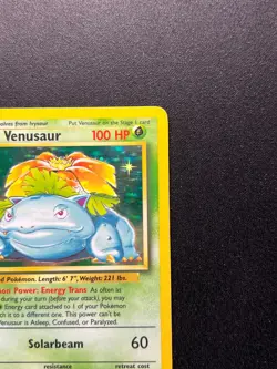 Pokemon TCG Venusaur 15/102 Base Set Holo Rare WOTC Vintage 1999 LP/MP - Image 3