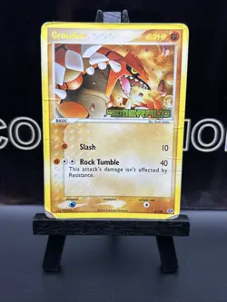 Groudon EX EMERALD Reverse Holo Stamped 5/106 2005 Pokemon Card HP Damaged - Image 2