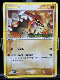 Groudon EX EMERALD Reverse Holo Stamped 5/106 2005 Pokemon Card HP Damaged - Image 3