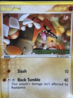 Groudon EX EMERALD Reverse Holo Stamped 5/106 2005 Pokemon Card HP Damaged - Image 5