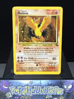 Pokemon Card Moltres 12/62 Fossil Set Rare Holo WOTC Played 2 - Image 1
