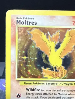 Pokemon Card Moltres 12/62 Fossil Set Rare Holo WOTC Played 2 - Image 3