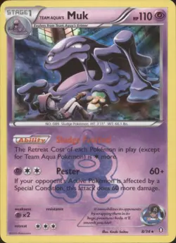 2x (pok-DC-008) Team Aqua's Muk Holo Rare Pokemon Double Crisis Card #8 - Image 1