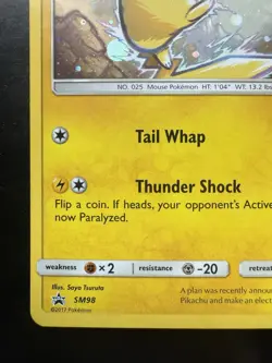 Pokemon Pikachu SM98 Black Star Promo Sun And Moon Holo (NM) - Image 4