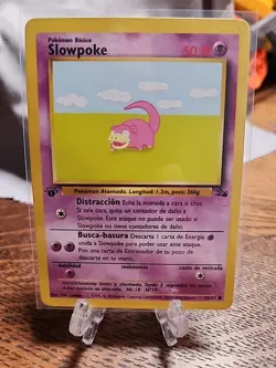 Slowpoke (SPANISH) 1st Edition 55/62 Fossil Foreign Vintage Pokemon TCG - Image 1