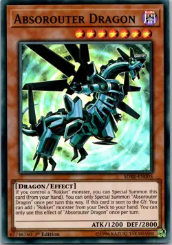 Yugioh Absorouter Dragon SDRR-EN005 1st Edition Super Rare NM - Image 1