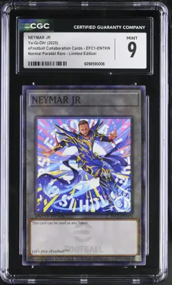 Yu-Gi-Oh! NEYMAR JR EFC1-ENTKN 2025 eFootball Parallel Rare CGC 9 Mint - Image 1