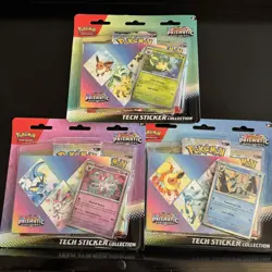 Pokemon TCG Prismatic Evolutions Tech Sticker Collection Set Lot Of 3 Sealed New - Image 1