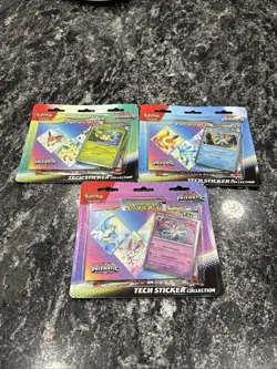 Pokemon TCG Prismatic Evolutions Tech Sticker Collection Set Lot Of 3 Sealed New - Image 1