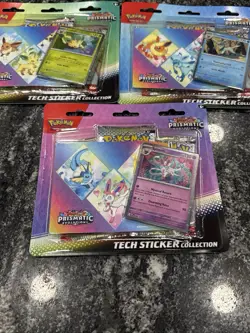 Pokemon TCG Prismatic Evolutions Tech Sticker Collection Set Lot Of 3 Sealed New - Image 2