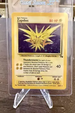 1999 Pokemon TCG Base Set Zapdos Holo Rare Card 16/102 - Image 1