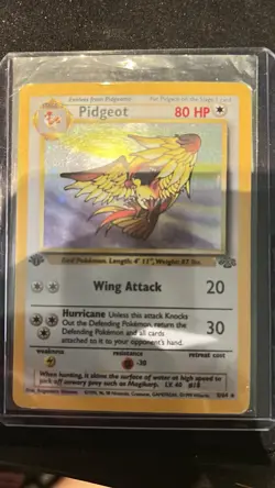 Pokemon Pidgeot Jungle Holo Rare 1st Edition 8/64 80HP Wing Attack Card - Image 1