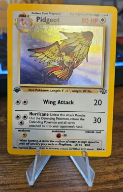 Pidgeot 1st Edition Holo Rare 8/64 Vintage Pokemon Card LP - Image 1