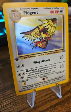 Pidgeot 1st Edition Holo Rare 8/64 Vintage Pokemon Card LP - Image 2