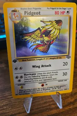Pidgeot 1st Edition Holo Rare 8/64 Vintage Pokemon Card LP - Image 3