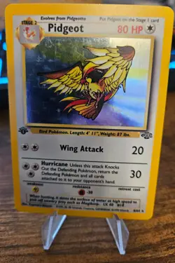 Pidgeot 1st Edition Holo Rare 8/64 Vintage Pokemon Card LP - Image 4