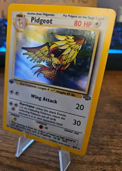 Pidgeot 1st Edition Holo Rare 8/64 Vintage Pokemon Card LP - Image 5