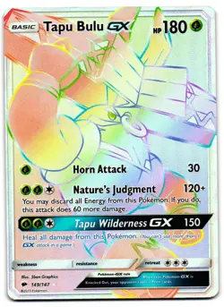 Tapu Bulu GX 149/147 - Burning Shadows Rare Rainbow Pokemon TCG - M/LP Card - Image 1